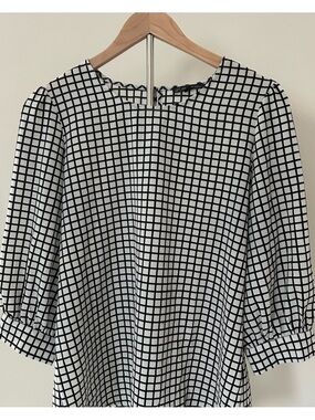 Black & White Checkered Women's Top